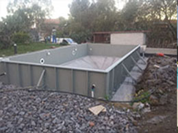 costruzione piscina prefabbricata pannelli di acciaio